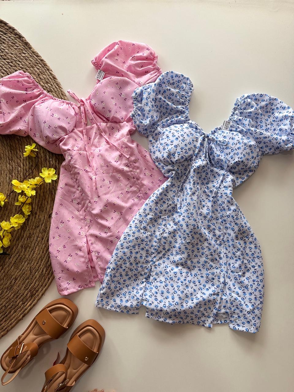 Vestido engomadito floral