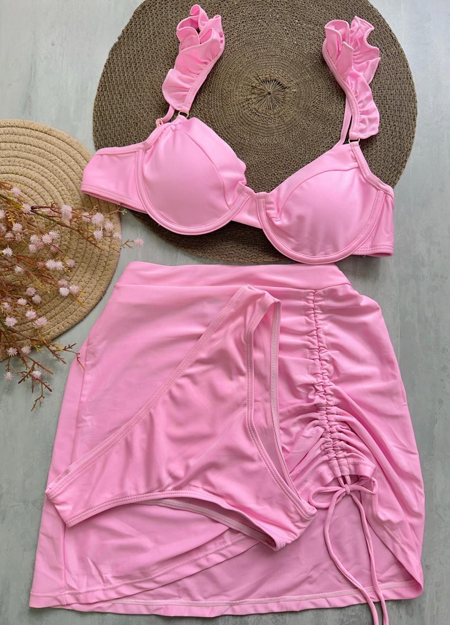 Modelito en 3 piezas con pareo ajustable