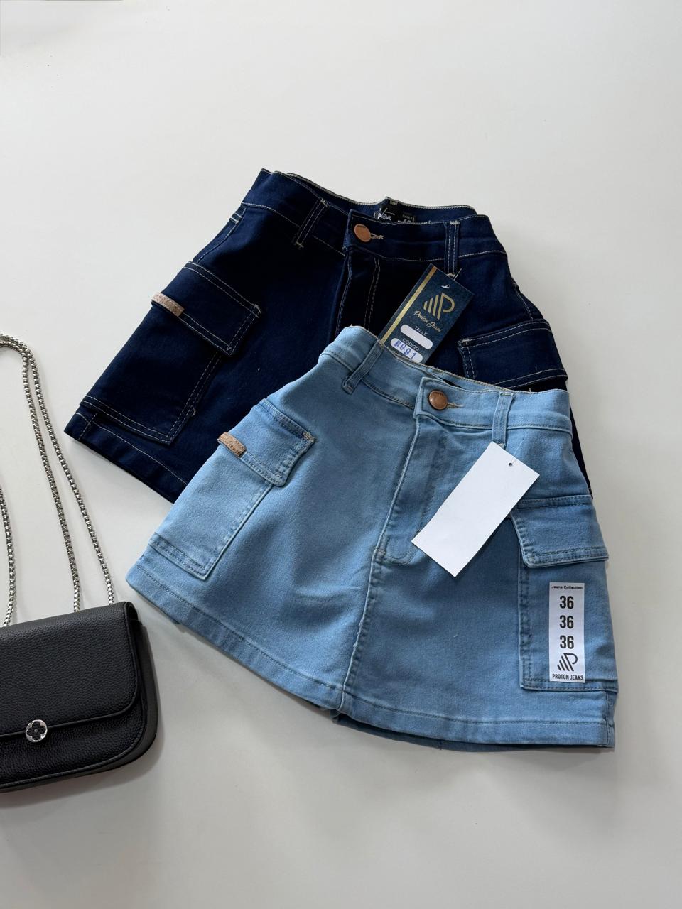 Short pollera cargo elastizado