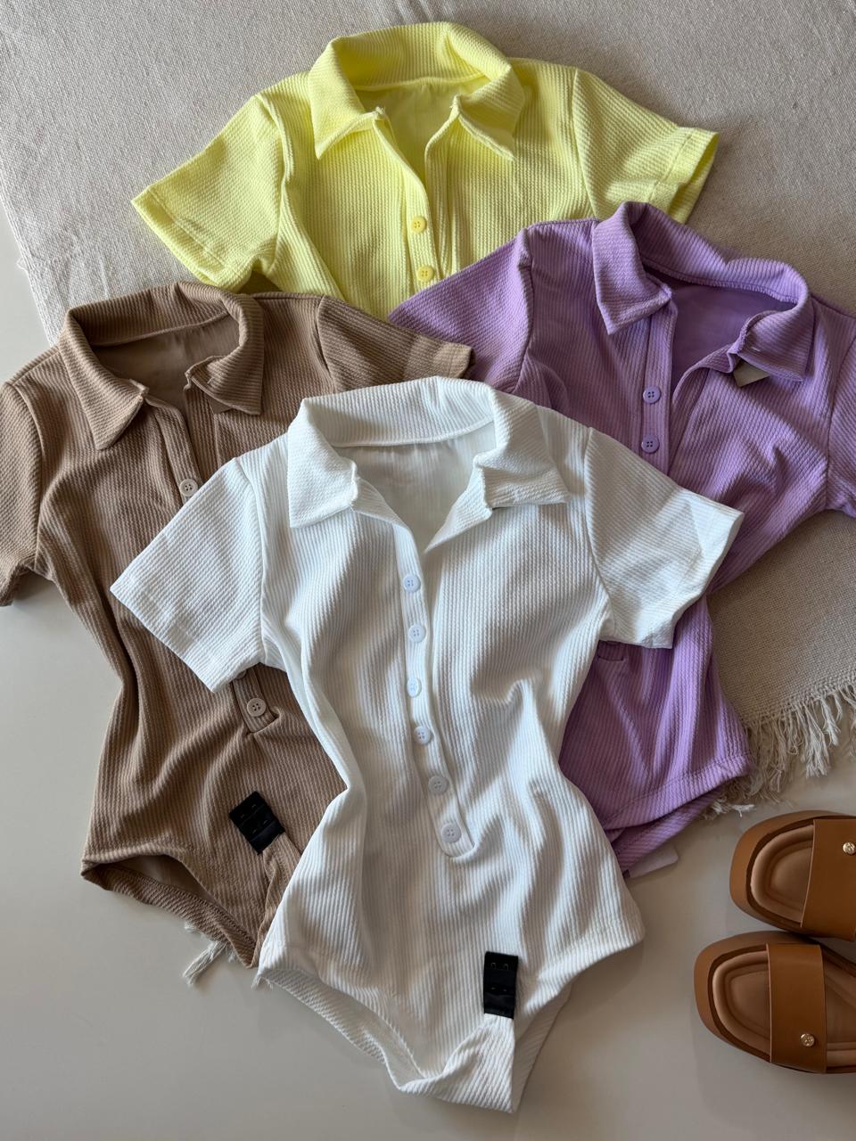 Body con manga y botones elastizado