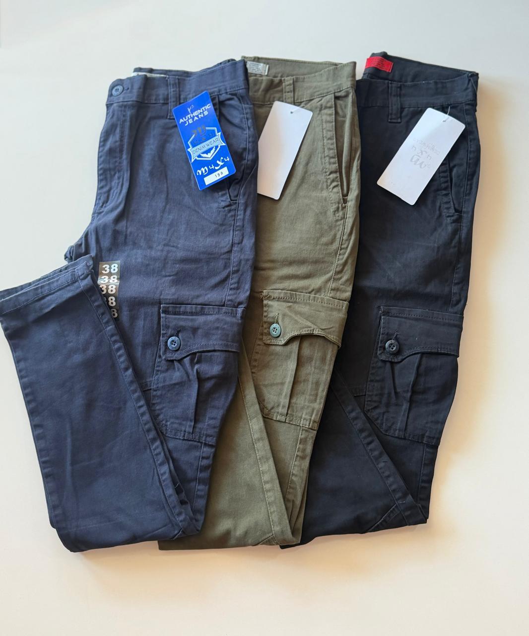 Pantalon cargo caballero tonos verde azul marino beige y negro 36 a 48 75000 gs