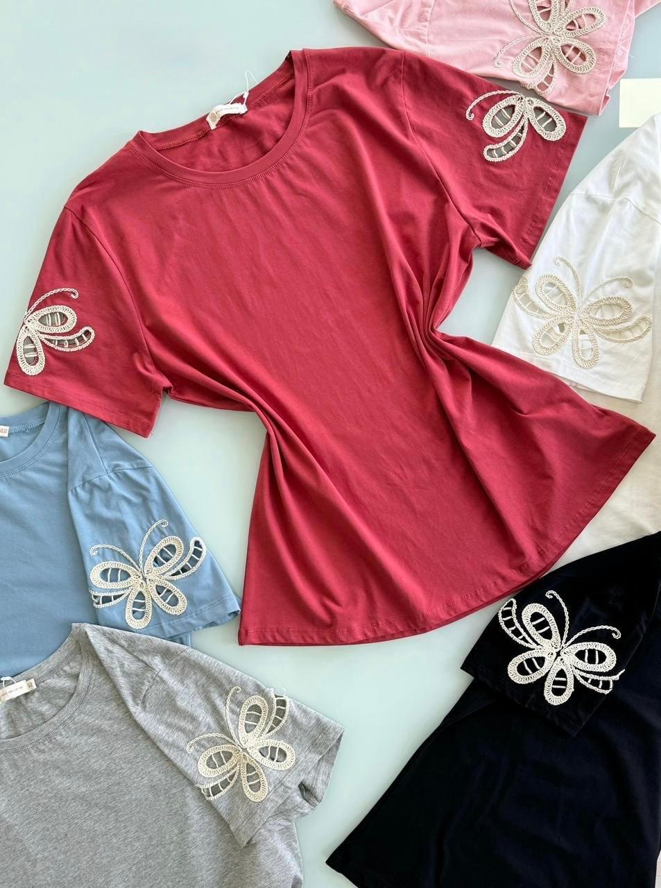 Remerita manga campana con encaje - Algodón