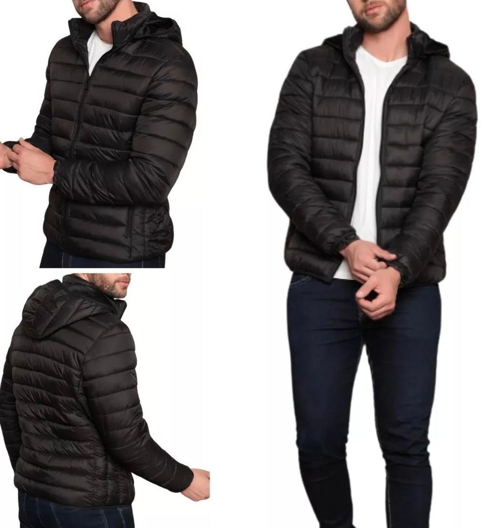 Campera básica negra caballero