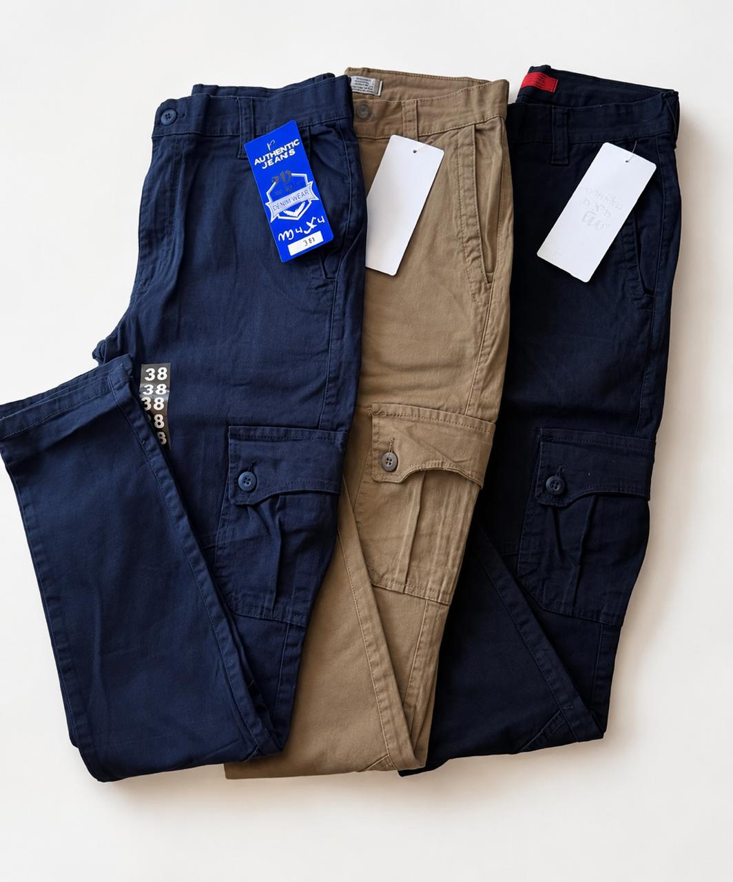 Pantalón Cargo Caballero Kaki y Negro 36-48
