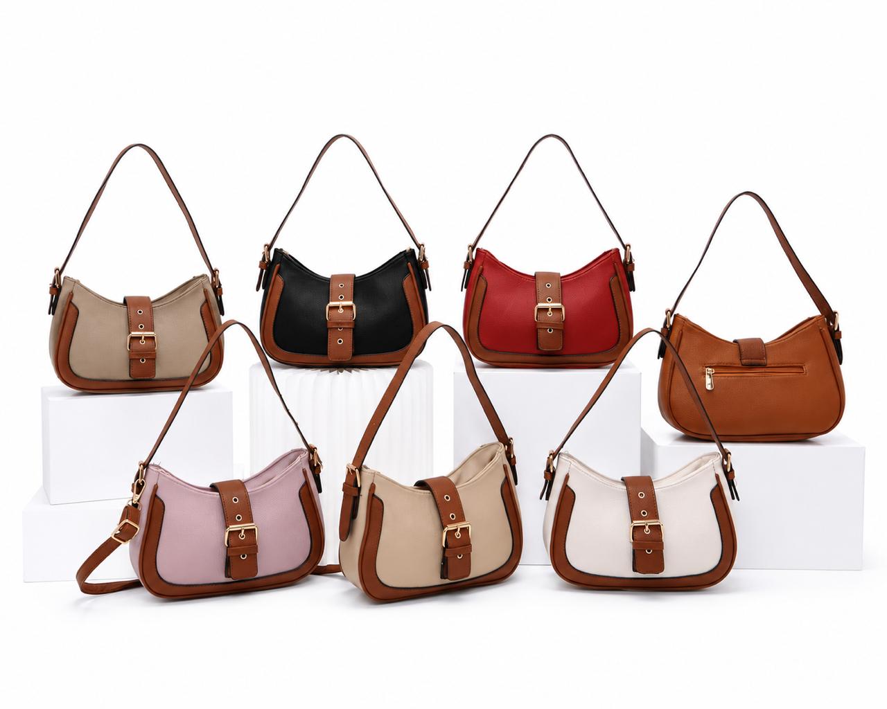 Cartera doble tira en tonos combinados