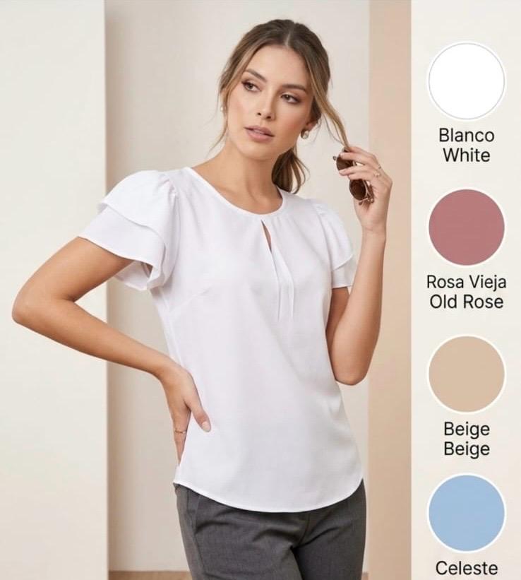 Blusa de lino con mangas dobles